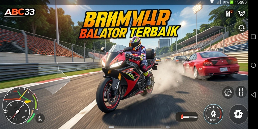 Screenshot menampilkan aksi balap motor seru di ABC33.