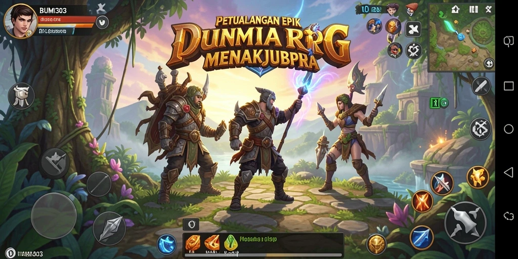 Tampilan gameplay BUMI303 yang memukau dengan aksi RPG yang seru.