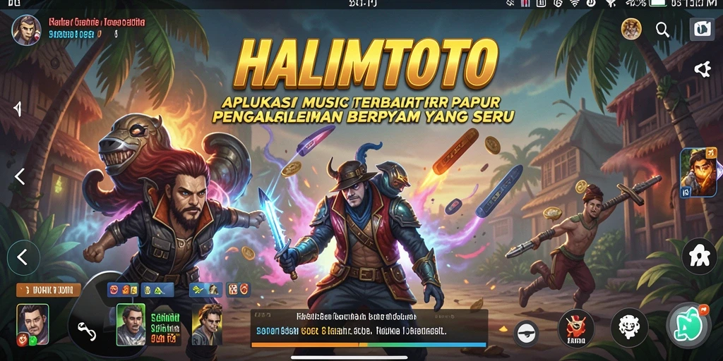 Tampilan seru dari gameplay HALIMTOTO yang penuh musik.