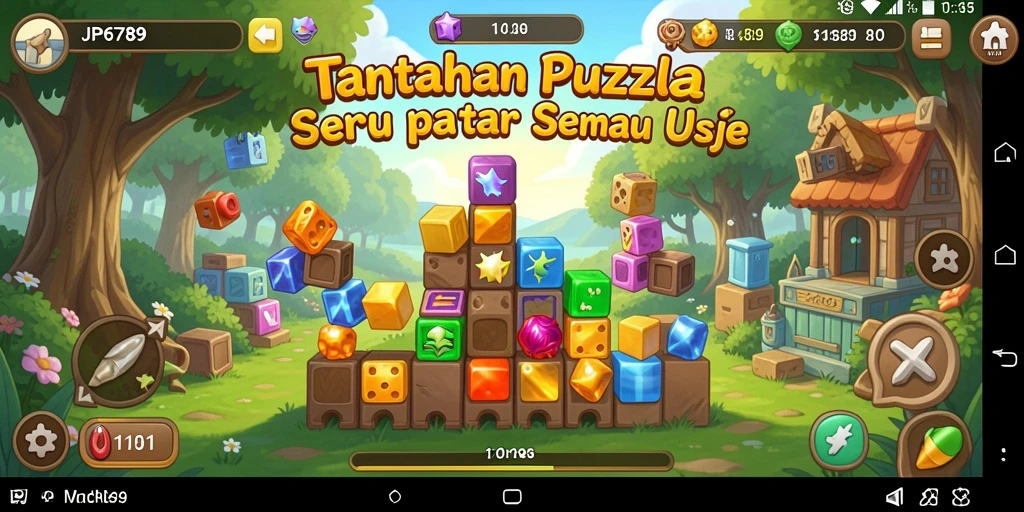 Screenshot gameplay JP6789 menunjukkan tantangan puzzle yang menarik.