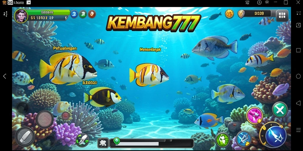 Screenshot gameplay KEMBANG777 menampilkan aksi menembak ikan yang seru.