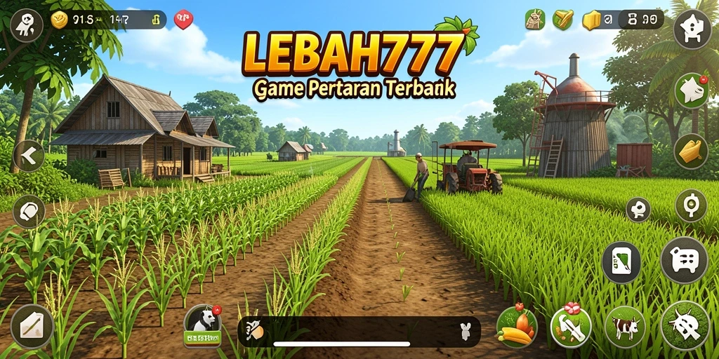 Tampilan gameplay <strong>LEBAH777</strong> yang menarik dengan aktivitas bertani yang seru.