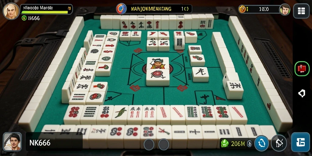Screenshot gameplay NK666 menampilkan papan Mahjong yang menantang.