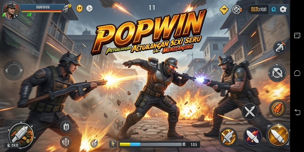 Screenshot menunjukkan aksi seru dalam permainan POPWIN.