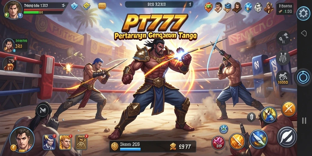 Screenshot PT777 menampilkan aksi pertarungan yang intens dan grafis yang mengesankan.