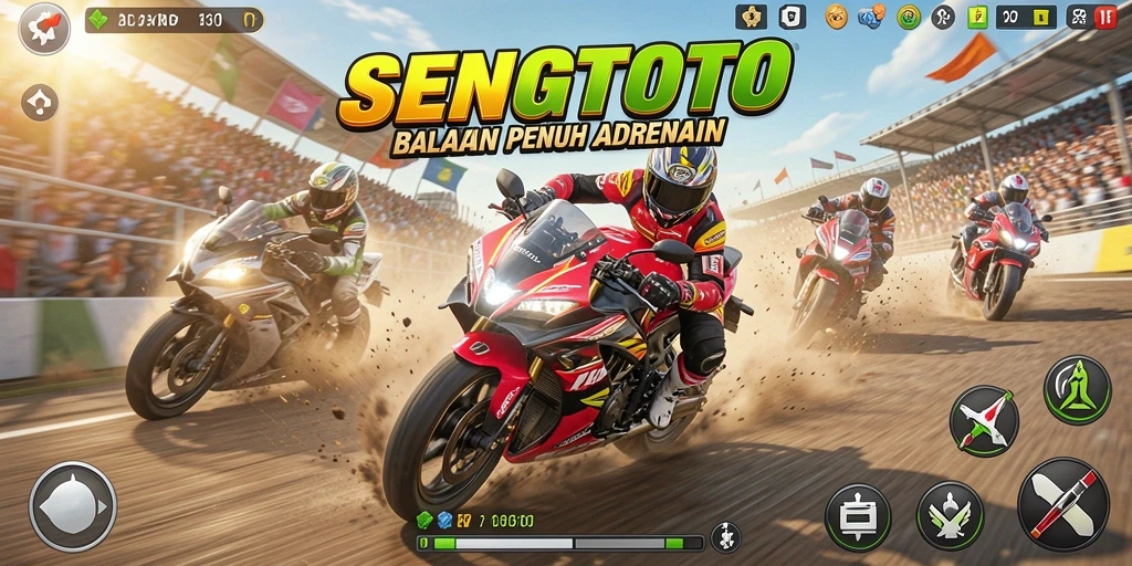 Gameplay SENGTOTO menampilkan balapan motor yang mendebarkan dan grafis yang menawan.