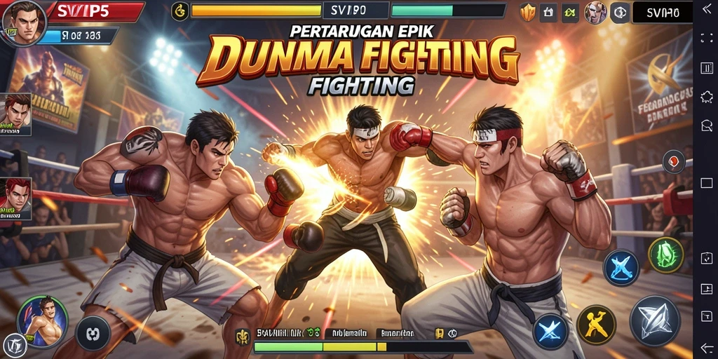 Gameplay Fighting epik di SVIP5 dengan grafis menakjubkan.