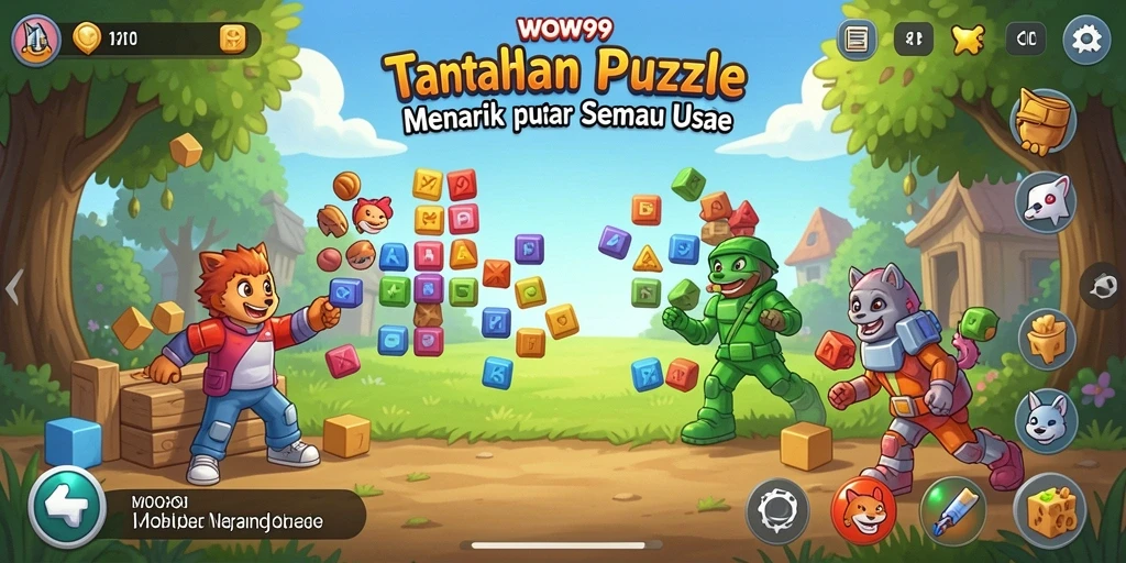 Tampilan gameplay WOW99 dengan berbagai teka-teki yang menarik.