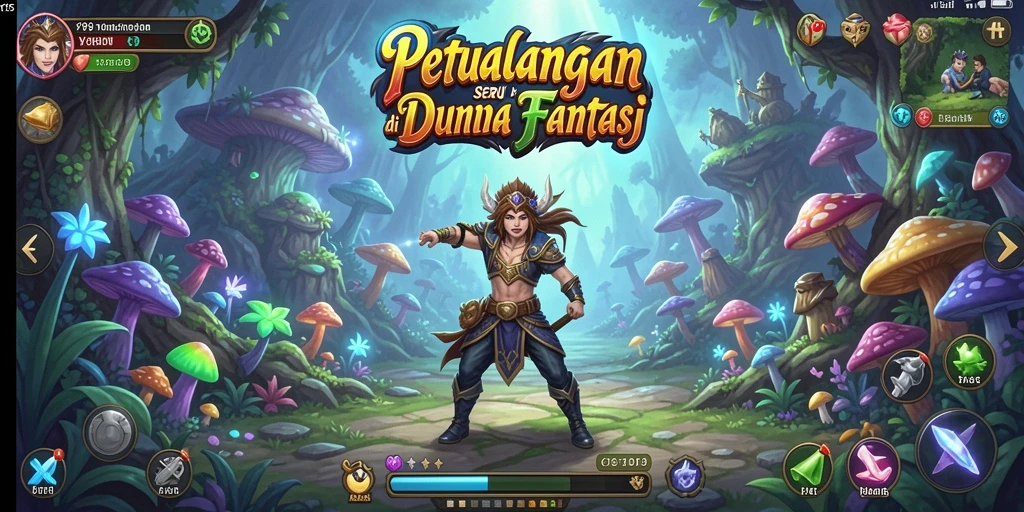 Screenshot Y89 menunjukkan aksi petualangan seru di dunia fantasi.